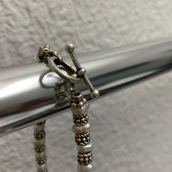 Vintage, 925 sterling, silver pearl and sterling silver bracelet