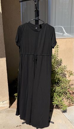 Black Short Sleeve Maxi T-Shirt Dress