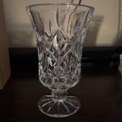 Heavy Vintage Crystal Candle Holder Vase