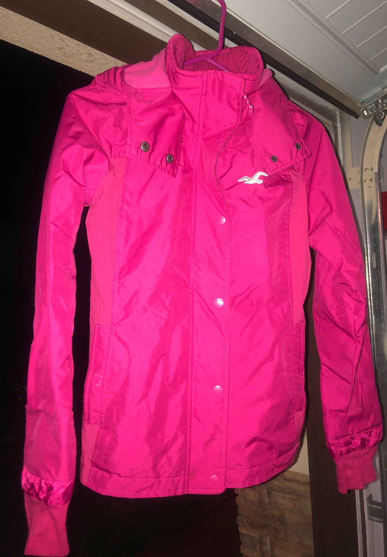 Pink, Hollister raincoat. Adult XS