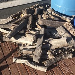 Oak bone dry wood chunks cut for smoking meats