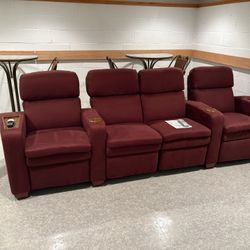 Burgundy  Chairs  With Rug