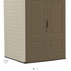 BRAND NEW RUBBERMAID MEDIUM VERTICAL STORAGE SHED.  5X4