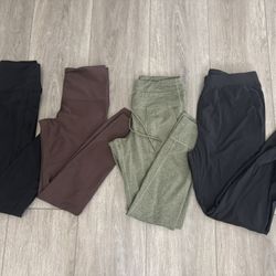 4 pairs Size M athletic leggings & joggers - black, brown, green Old Navy - Williamsfield and Higley