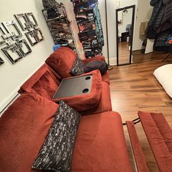 Loveseat Recliner Couch With Foldout Table