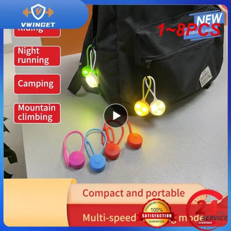 Silicone Backpack Light 3 LED Cycling Hiking Highlight Light Portable Bicycle Tail Light Warning Light Outdoor Flash