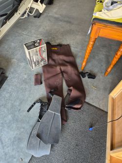 Fishing flotation tube, waders and fins