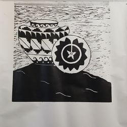 Black And White Pottery Print