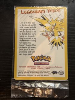 2000 Pokemon Moltres 21 Wizards Black Star Promo Sealed Puzzle Packet