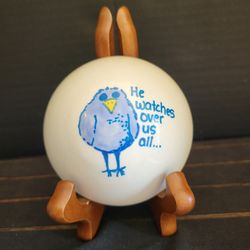 Vintage Pottery Paperweight Bluebird "He Watches Over Us" GNC Studios Chaska, MN
