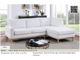 White Fabric SECTIONAL/ SOFA 🔥🔥