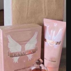 Perfume Olympea Paco rabanne perfume. 1.7 Fl Oz. NEW. And Lotion 3.4 Oz. Used Once.