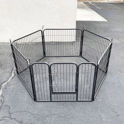 (Brand New) $70 Pet 6-Panel Playpen, Each Panel (24” Tall X 32” Wide) Heavy Duty Dog Exercise Fence Gate Crate Kennel