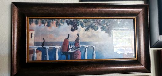 Oil painting with frame