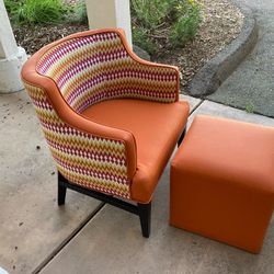 Mid Century Chair And Ottoman