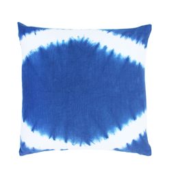 Square indigo tie-dye throw pillow.