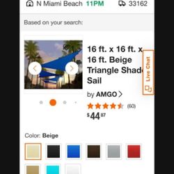 Shade Sails 16ft. Triangle