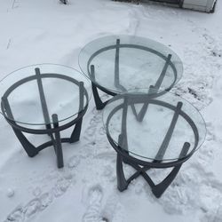Glass Tables, Set of 3
