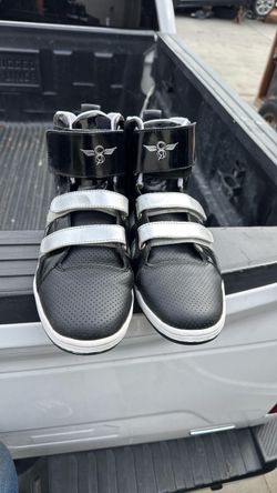Black and Silver High-Top Sneakers