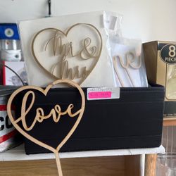 New Wedding/Anniversary Sturdy Reusable Wood Cake Toppers 