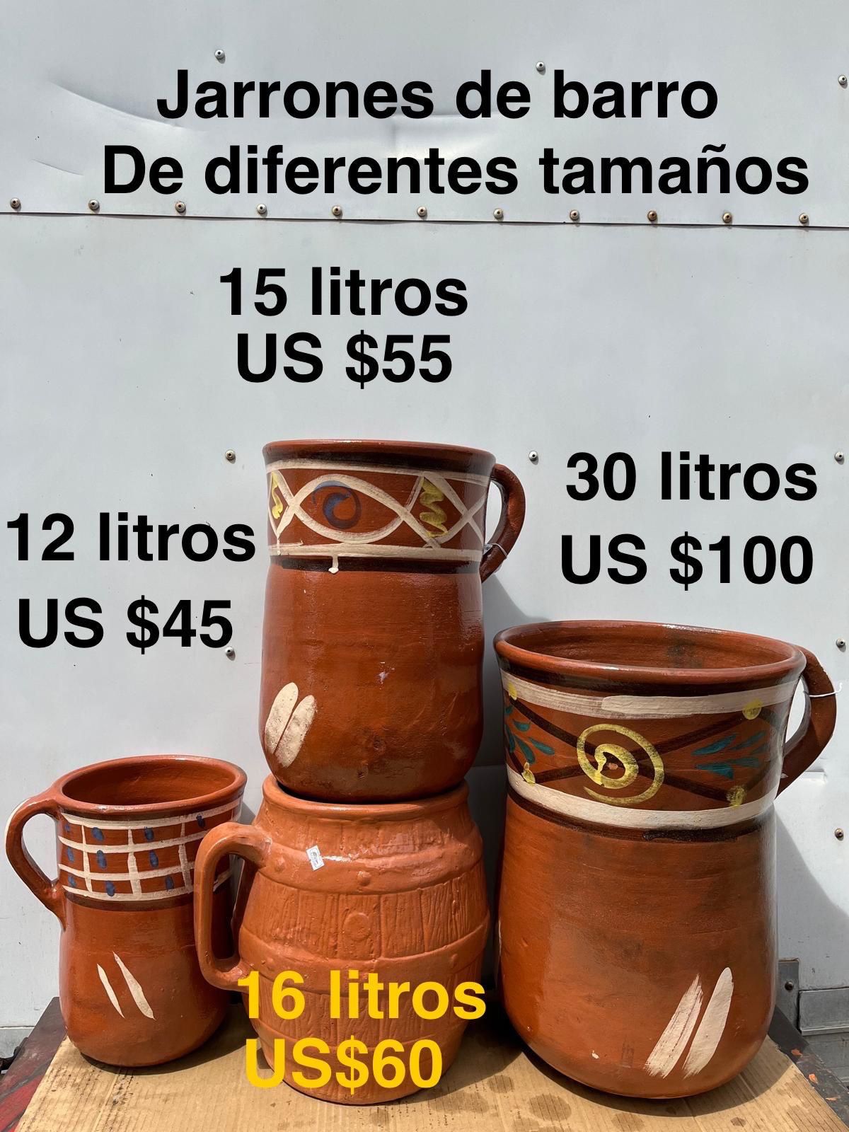 Jarrones De Barro, Extra Grandes Y Medianos para Mixtear Bebidas