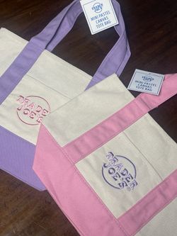Trader Joes Pink & Purple Mini Tote Set