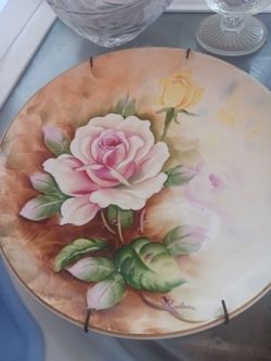 Vintage  rose plate