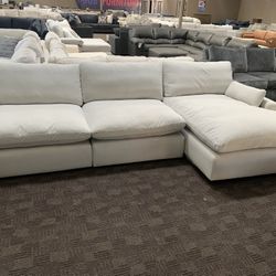 Cream White Cloud Modular Sectional Sofa
