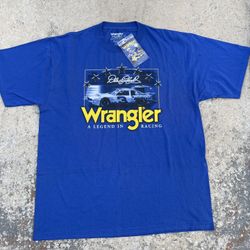 Blue Dale Earnhardt Wrangler T-Shirt Collectors Edition XL “A legend In racing” 