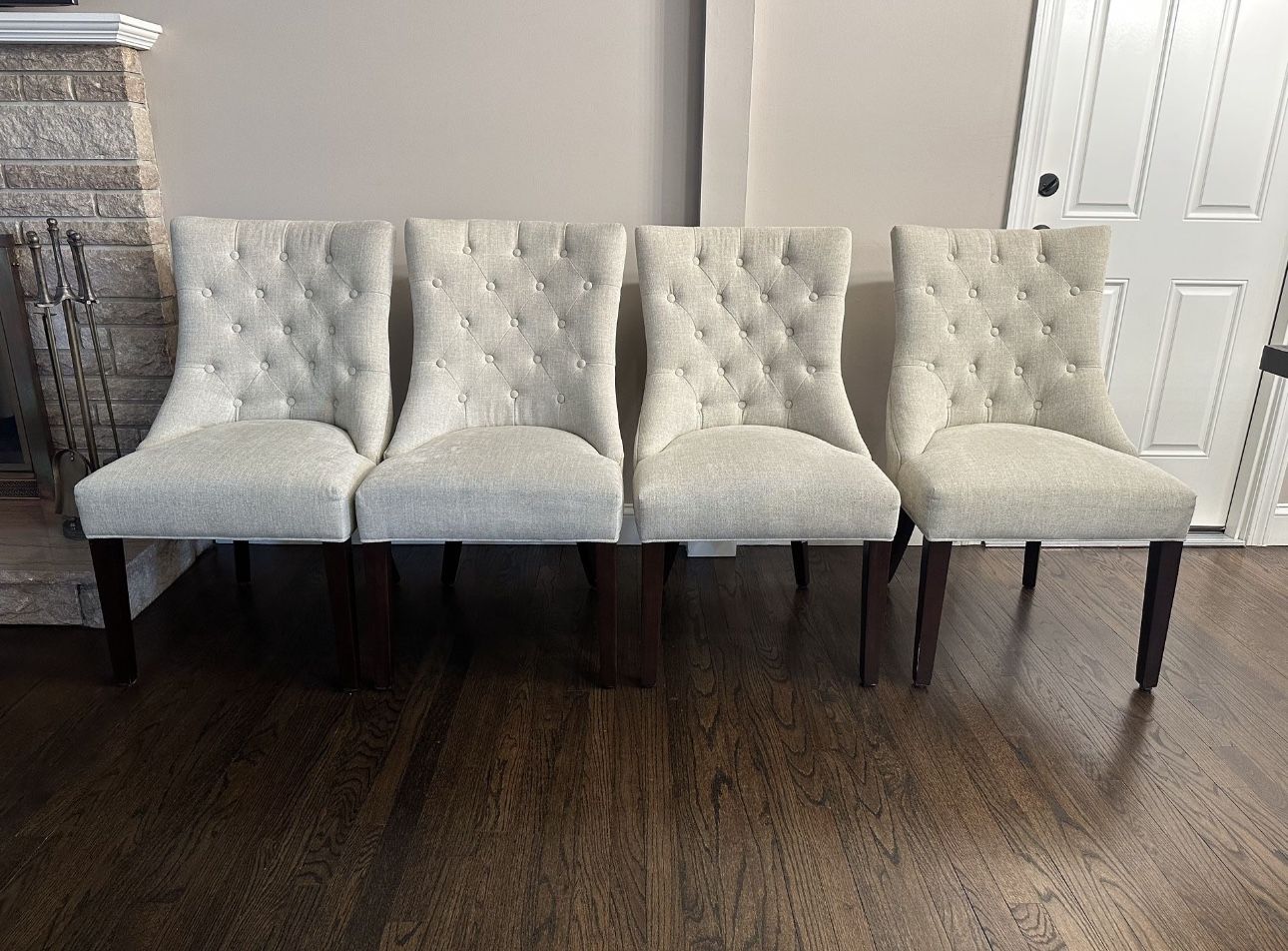 Pottery Barn Hayes Tufted Upholstered Dining Chairs