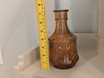 Vintage Depression Glass Amber Vase