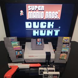 Original Nintendo Console in Great Condition. All Connections, 2 Controllers, Mario/Duck Hunt and Gun Included. Asking $200 Additional Games and Acces