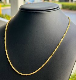 Jewelry 10k hollow yellow gold Rope necklace chain 21.00" 2.00mm width