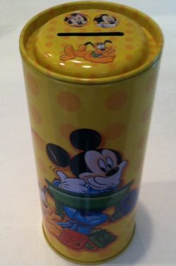 Disney Mickey and Minnie tin bank