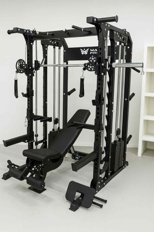 BRAND NEW SQUAT RACK SMITH MACHINE WITH BENCH AND WEIGHTS - FREE DELIVERY 