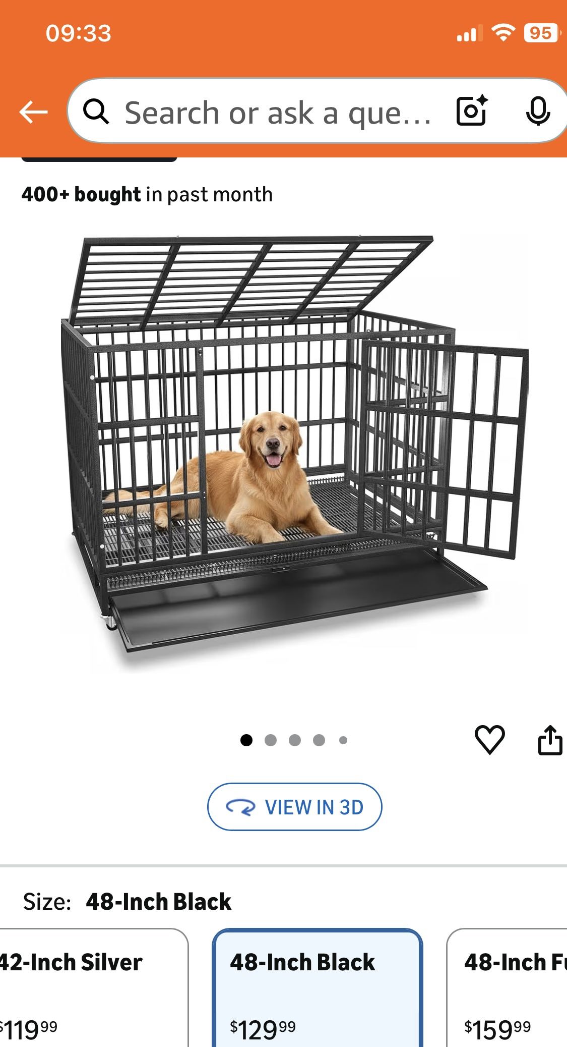 54/48/38 Heavy Duty Dog Crate