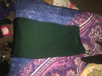 Green one strapped dress w/ slit