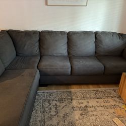 $150 OBO- Living Spaces Grey Sectional (4 Years Old!) Needs Cleaning And Would Be Brand New!