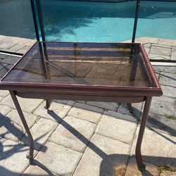 Glass top side table