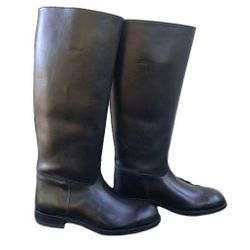 Spanish Black Leather Sole Equestrian Riding Boots Legitimate 45 US 11.5 To 12