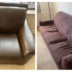 Free Leather Sofa and Arm Chair