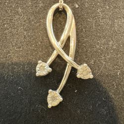 Sterling Silver Tri-Diamond Slide Pendant/Necklace