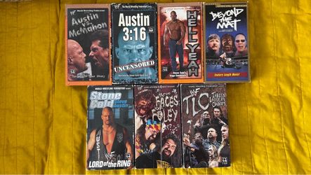 Vintage WWF WWE VHS Lot – Stone Cold Steve Austin, Mick Foley, TLC – 7 Tapes