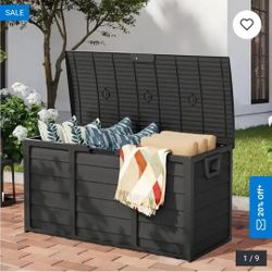 75  Gallon Weatherproof Resin Outdoor Storage Deck Box for Furniture and Supplies