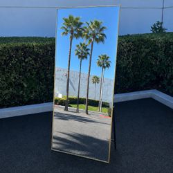 71 X 32 Gold Rectangle Mirror