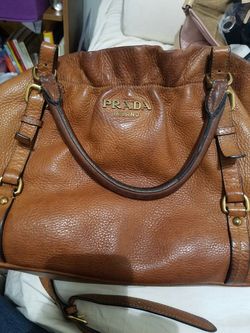 PRADA Cervo Antik Leather Deerskin Crossbody Bag