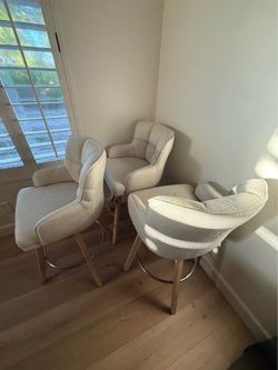Swivel upholstered  counter stool set