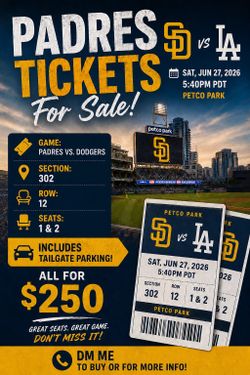 Padres vs Dodgers Tickets