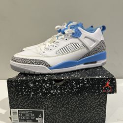 Mens Size 12 Jordan Spizike Low White Grey Blue Casual Sneakers