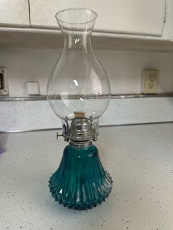 Vintage Kerosene Blue/ green lamp